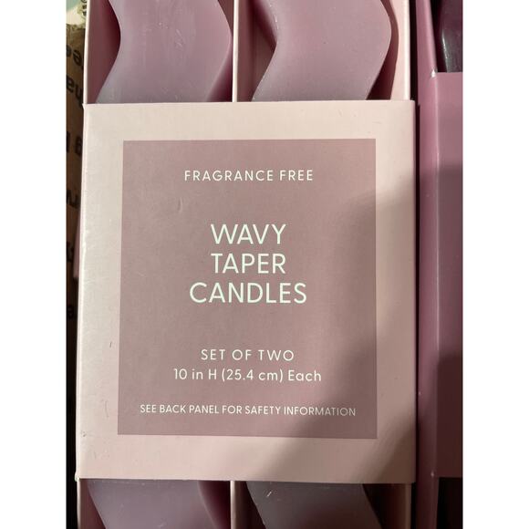 Bundle (11-2 pack) 7 packs Crepe Pink & 4 packs Juneberry 10” Wavy Taper Candles - Picture 4 of 4